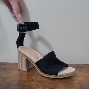 Wonderly SHIRAH Black & Tan Block Heel Sandals size 10